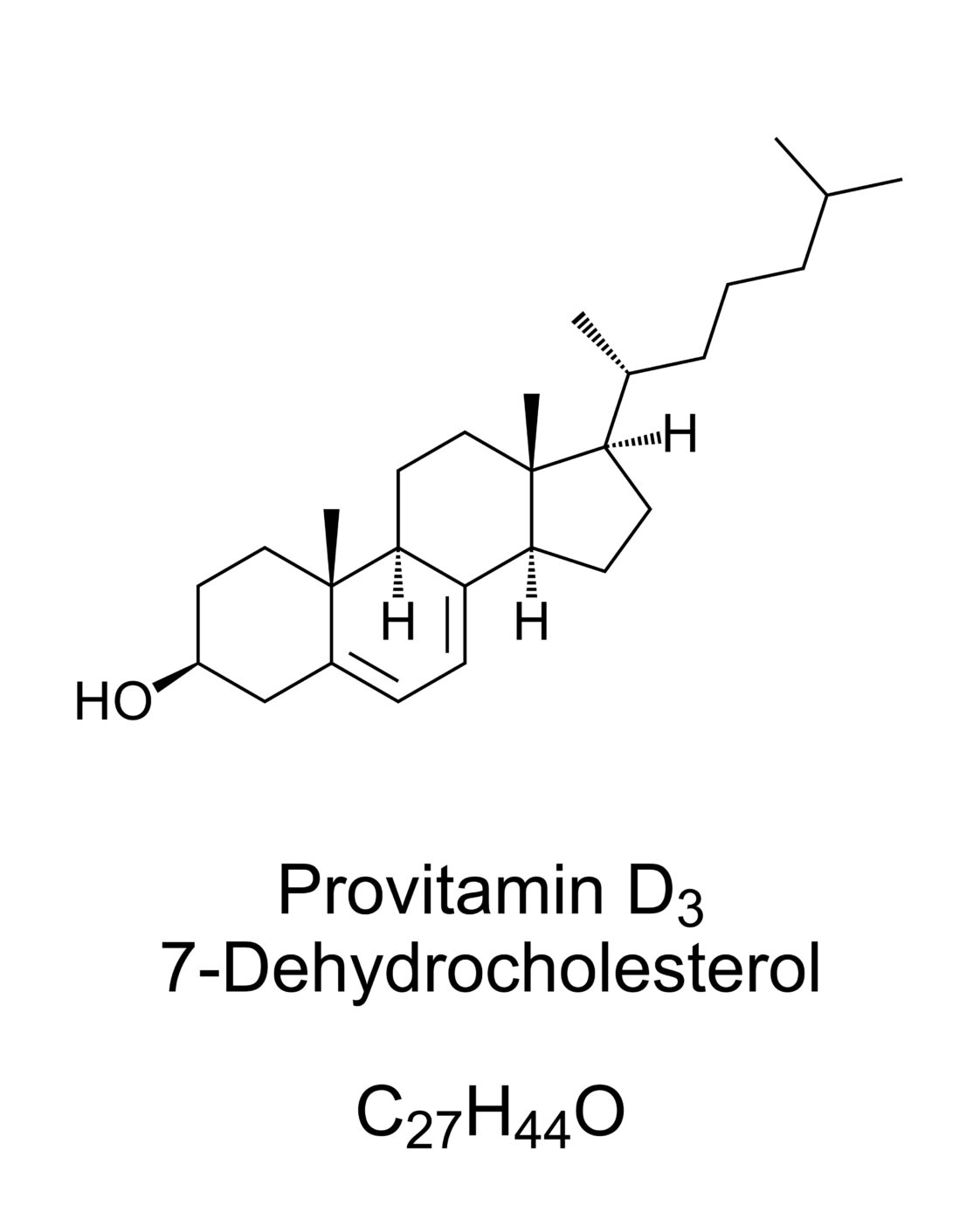 Dehydrocholesterol, Provitamin D3 chemical structure